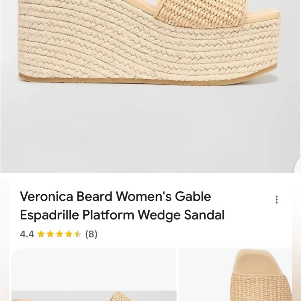 Veronica Beard Tan Espadrille Wedge Sandals “Gable” Sz 9